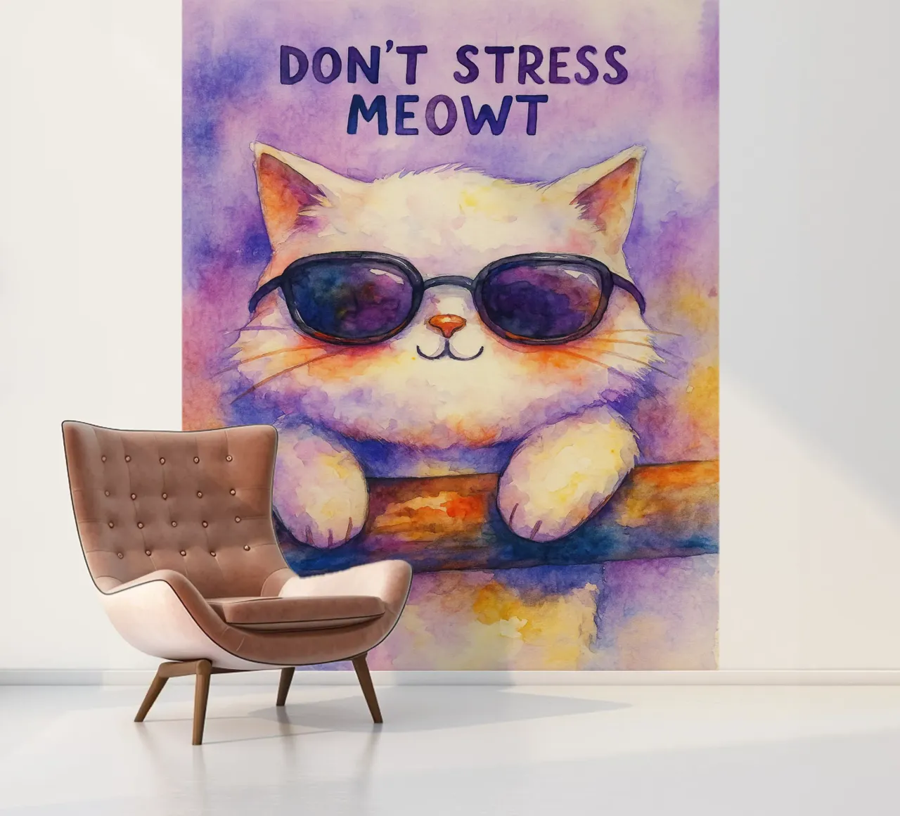 dont strees meowt cat painting papel para pared de Goldend