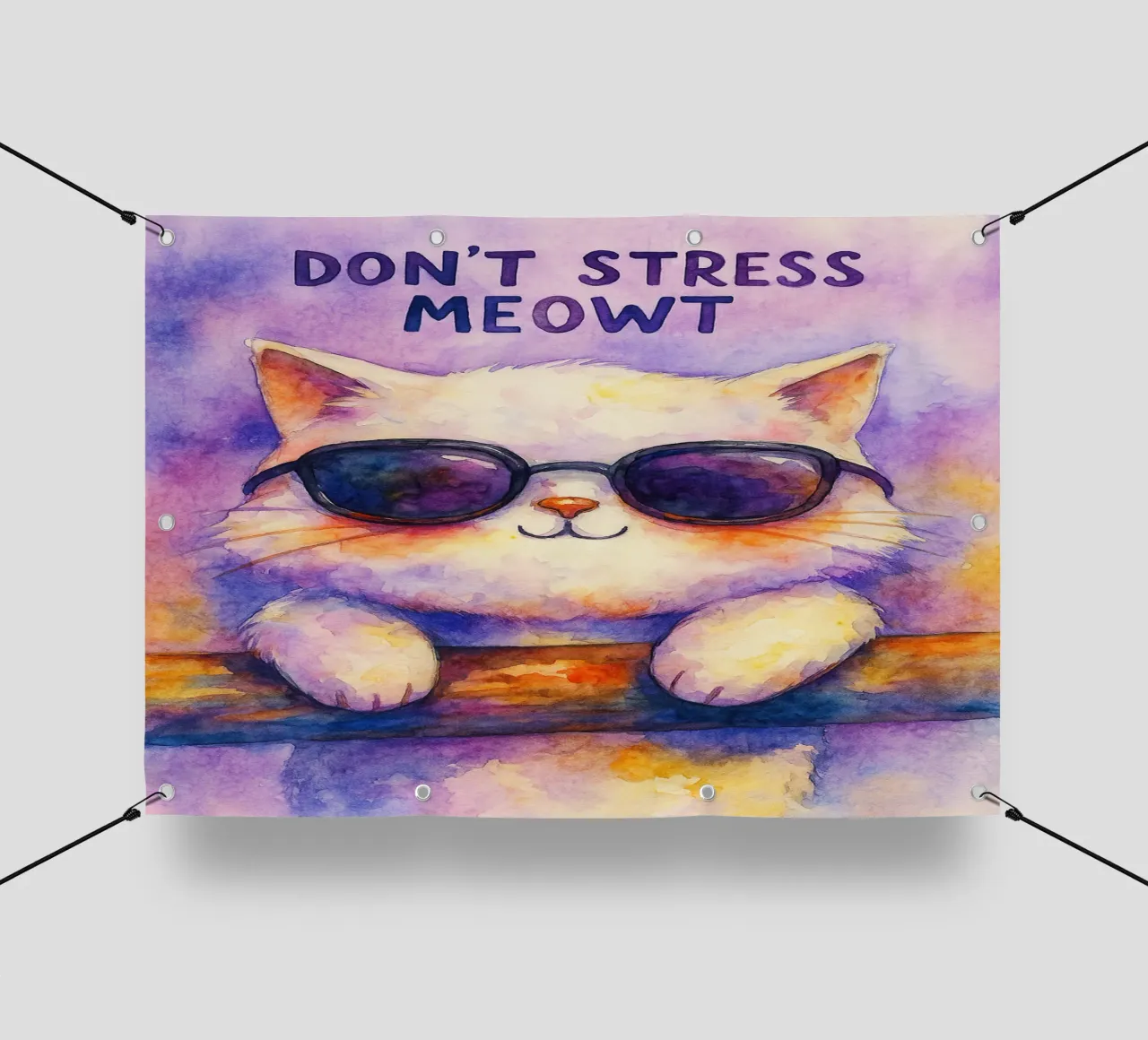 pittura di gatto dont strees meowt telo in pvc da Goldend