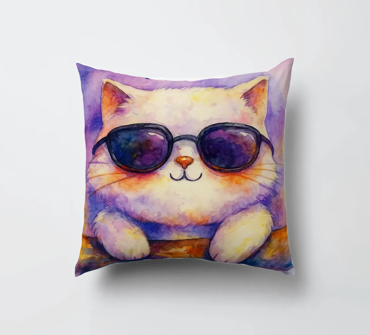 pittura di gatto dont strees meowt cuscino da Goldend