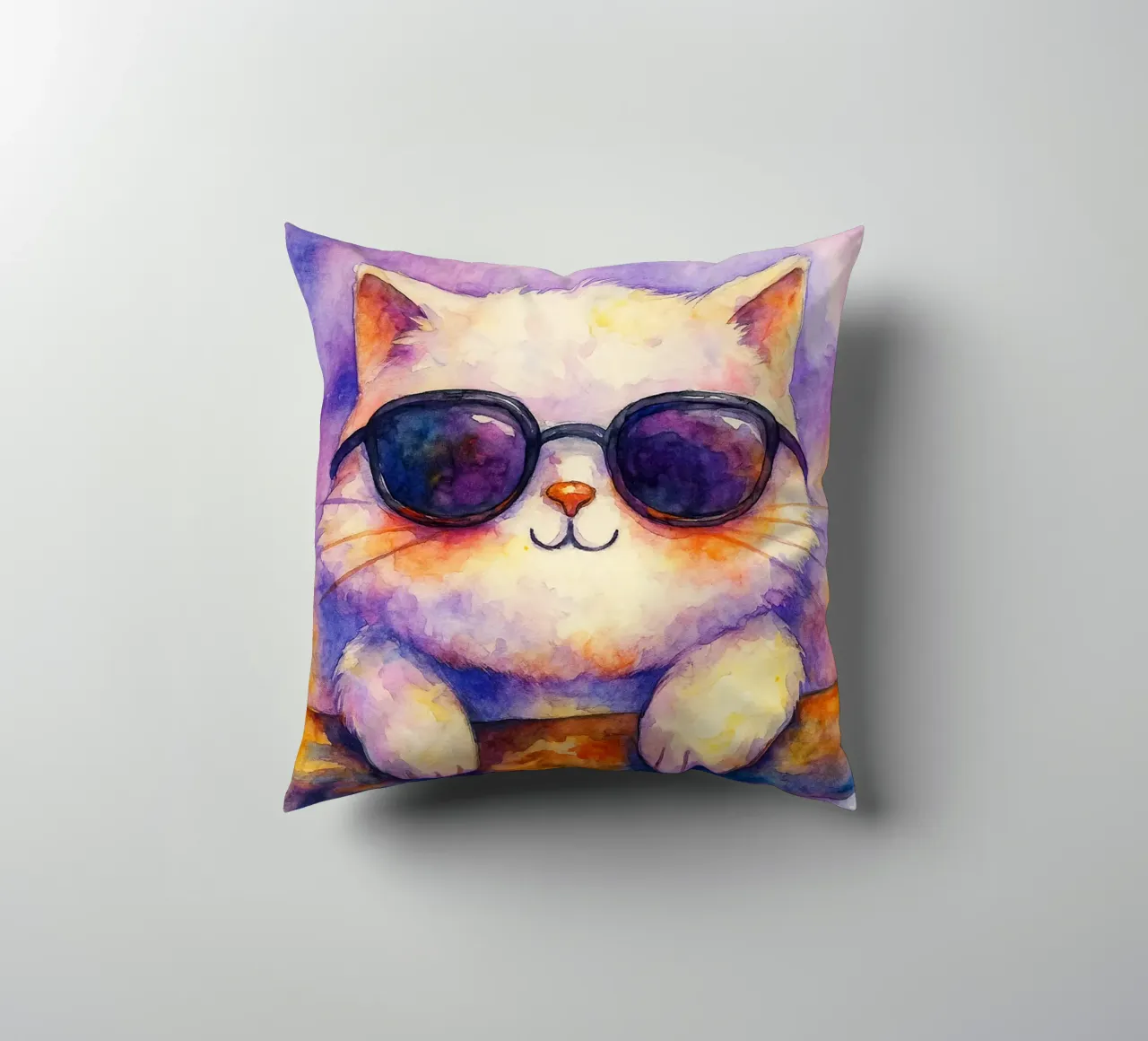 pittura di gatto dont strees meowt cuscino da Goldend