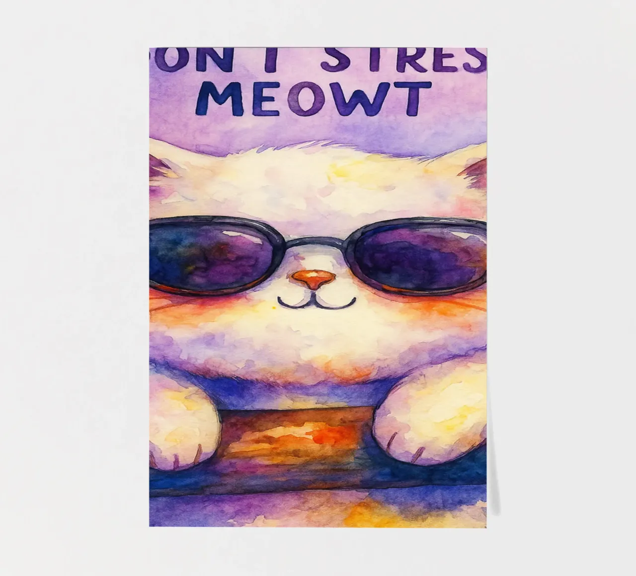 dont strees meowt cat painting pack de pegatina de Goldend