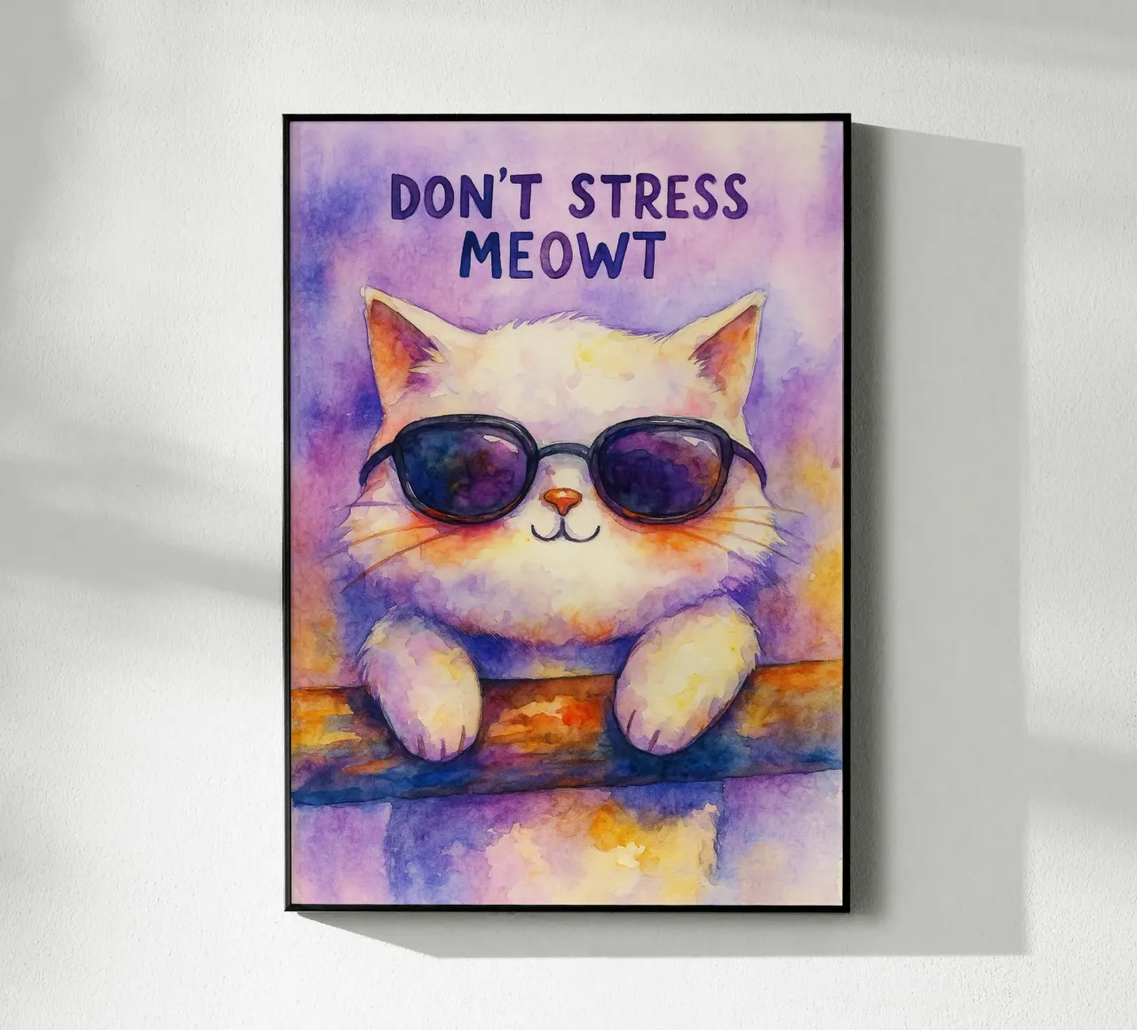 pittura di gatto dont strees meowt plexiglass da Goldend