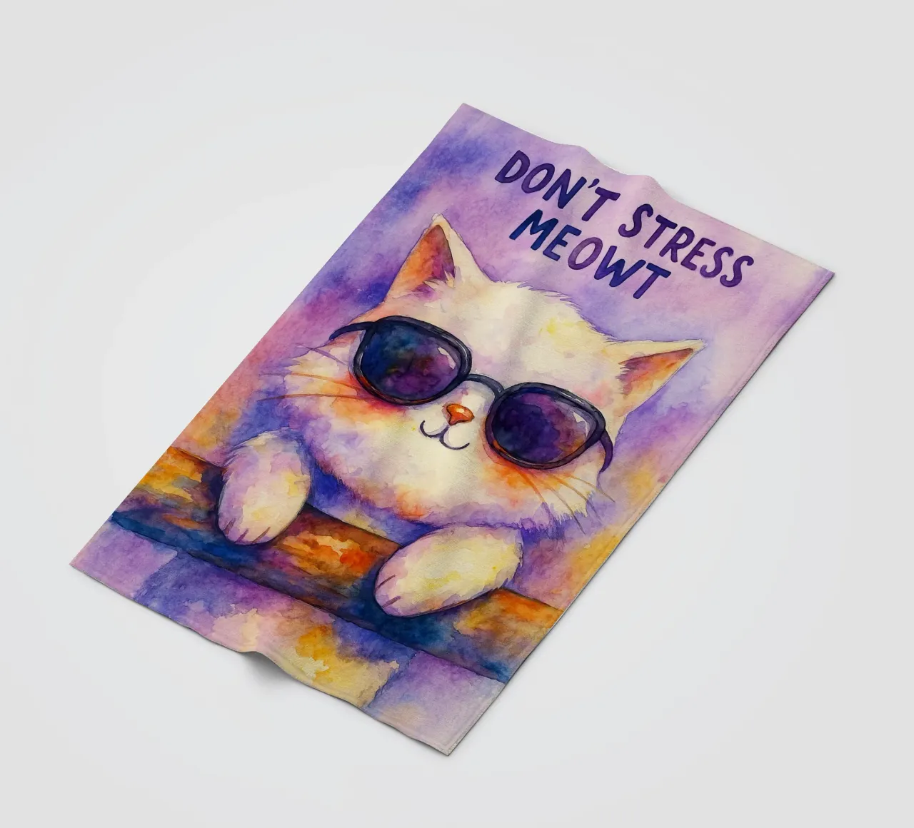pittura di gatto dont strees meowt coperta in pile da Goldend