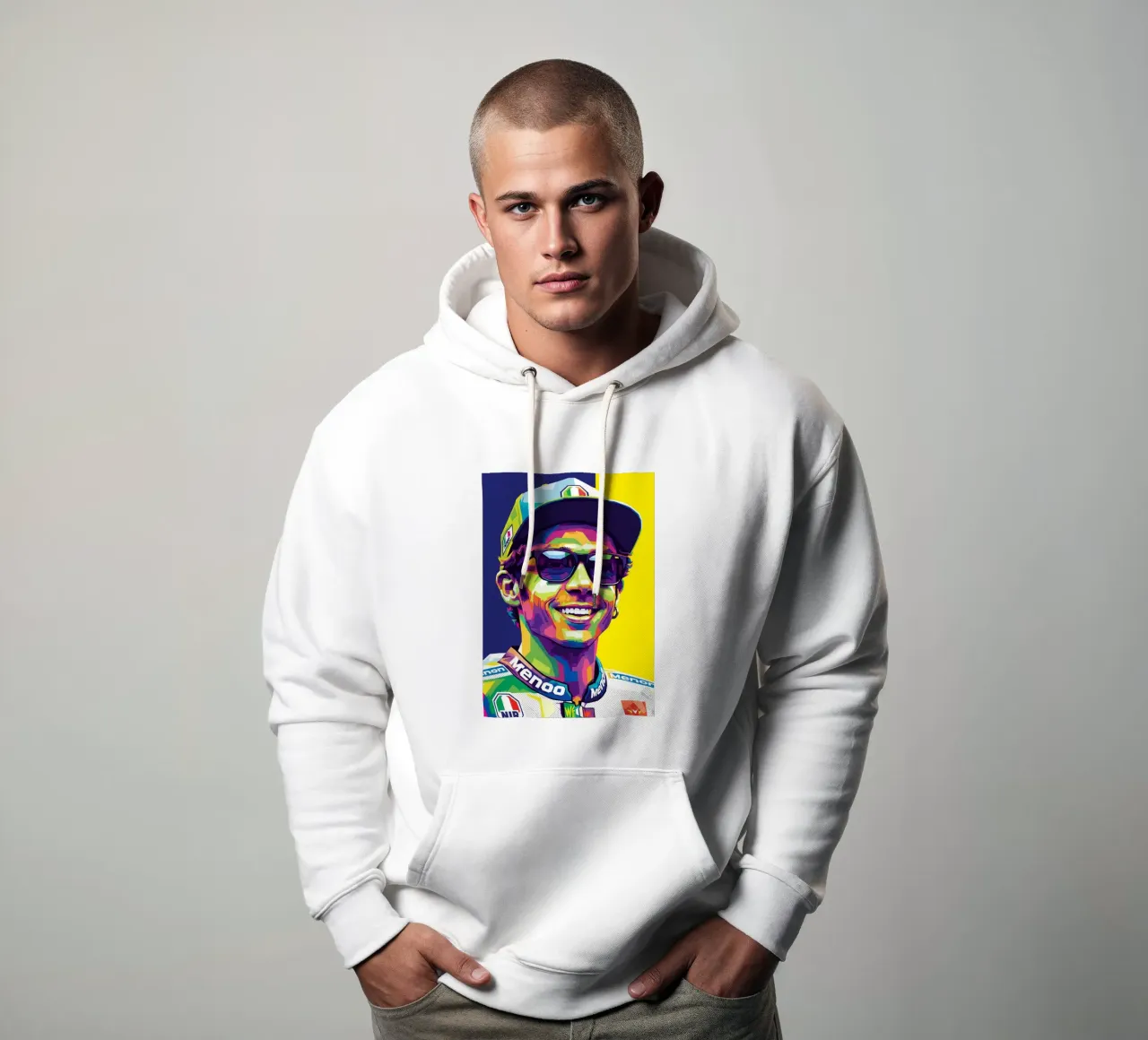 Valentino Rossi - WPAP art style (1) felpa con cappuccio da Hantamrata