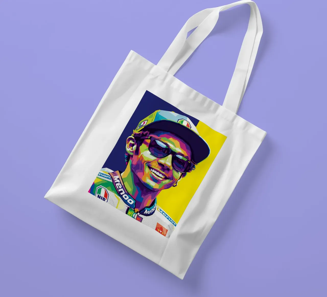 Valentino Rossi - WPAP art style (1) borsa in juta da Hantamrata