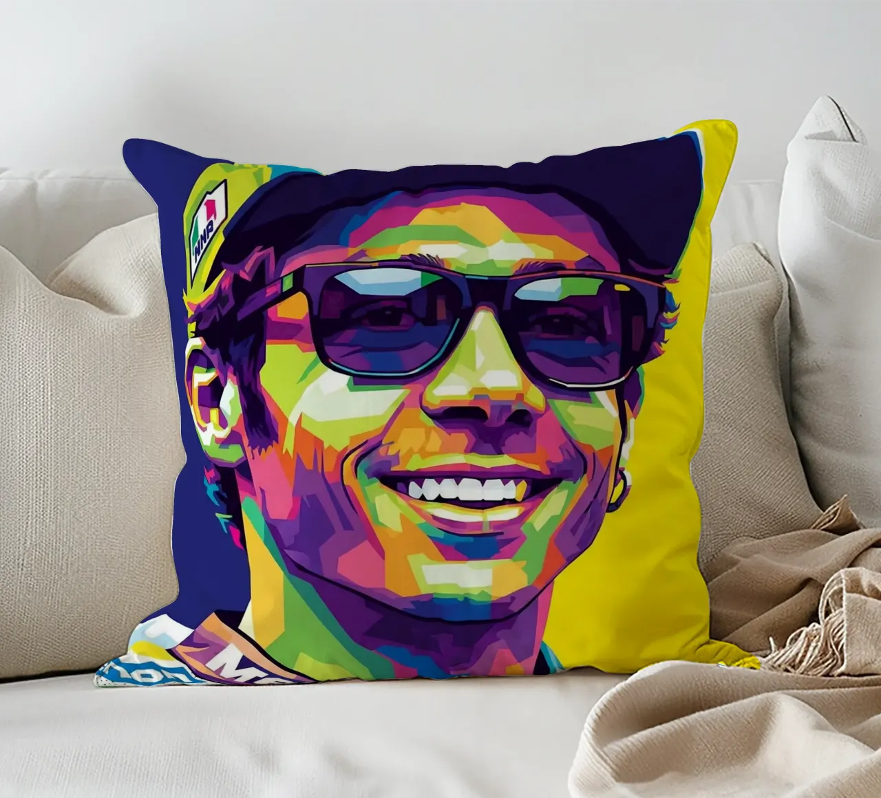 Valentino Rossi - WPAP art style (1) cuscino da Hantamrata