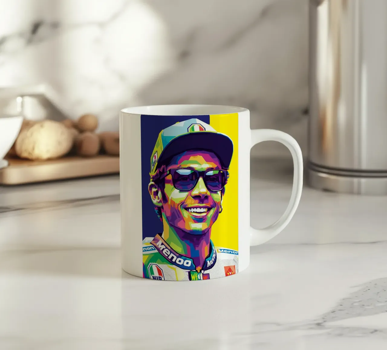 Valentino Rossi - WPAP art style (1) tazza in ceramica da Hantamrata