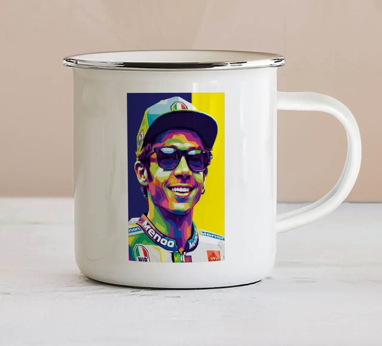 Valentino Rossi - WPAP art style (1) tazza in smalto da Hantamrata