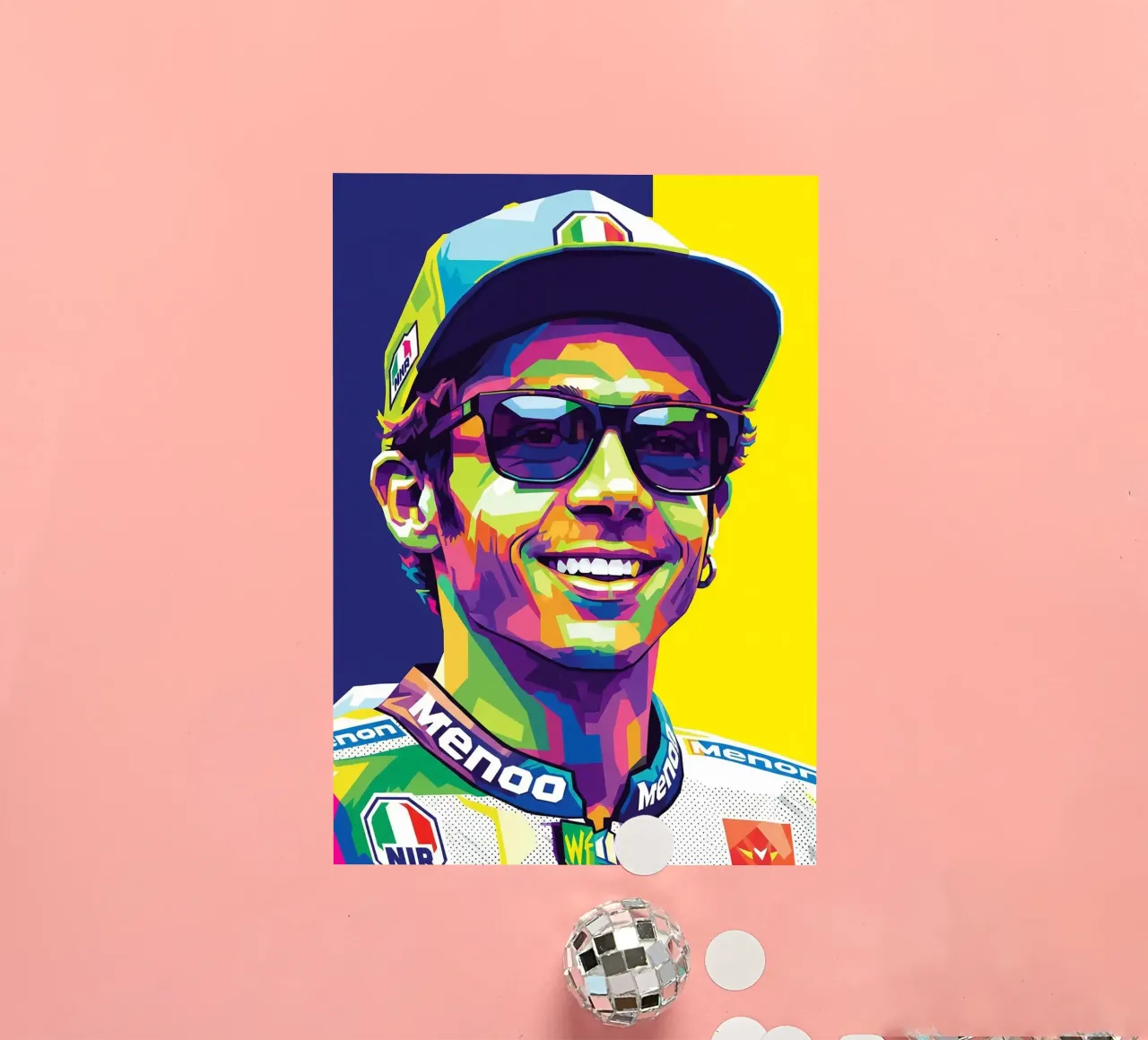 Valentino Rossi - WPAP art style (1) adesivo da Hantamrata