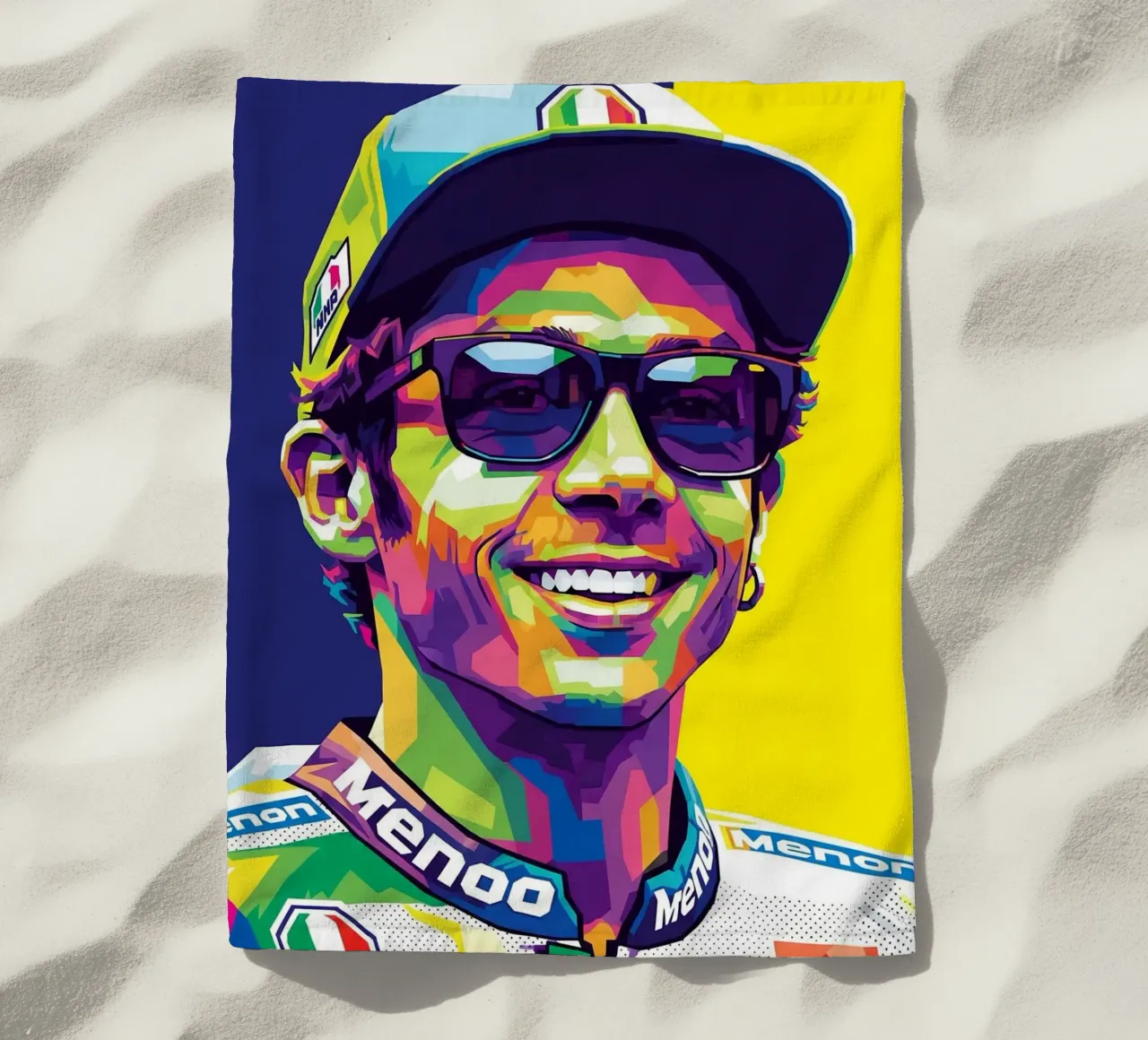 Valentino Rossi - WPAP art style (1) telo mare da Hantamrata