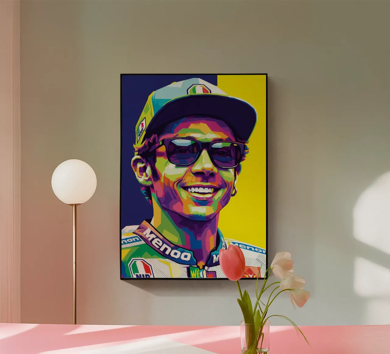 Valentino Rossi - WPAP art style (1) plexiglass da Hantamrata