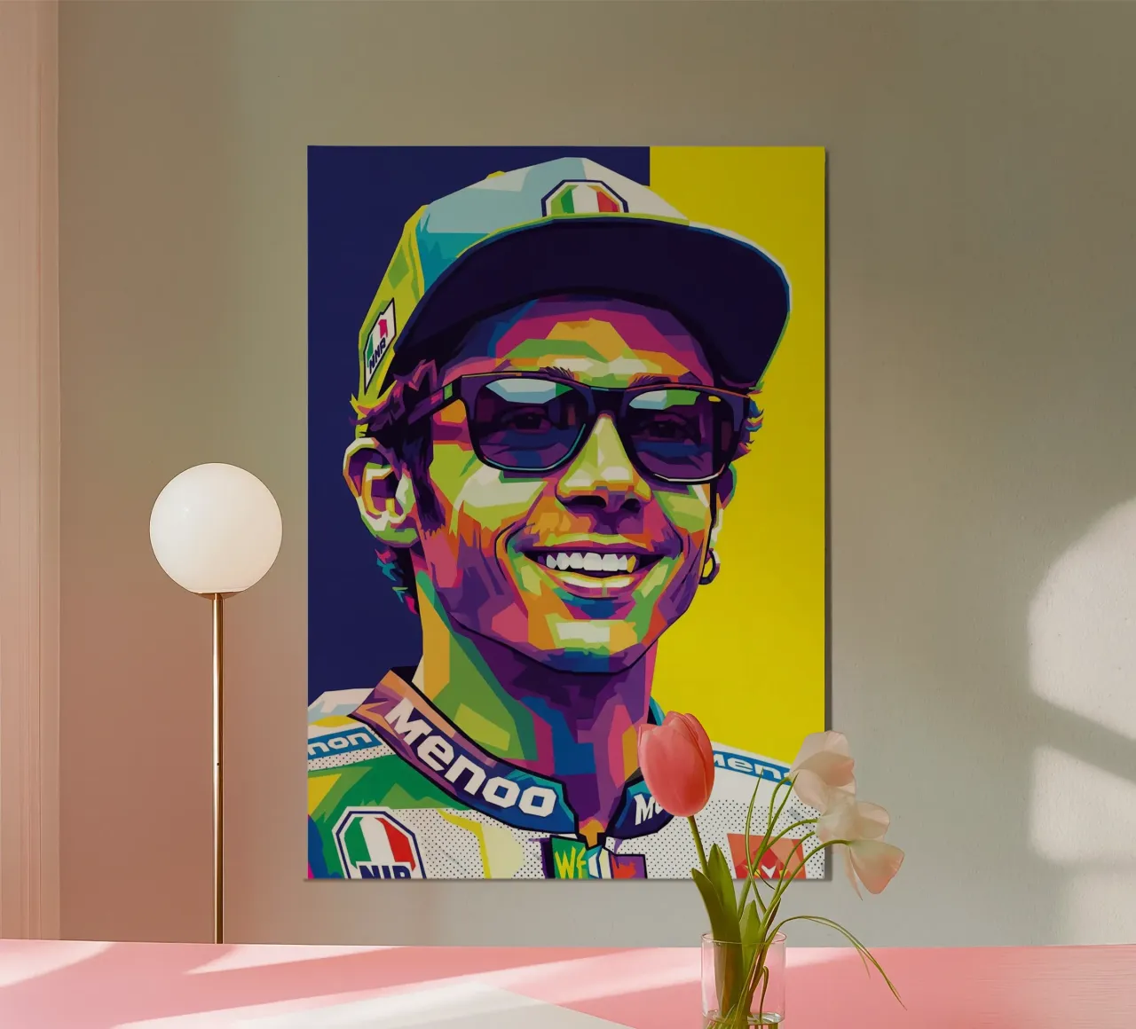 Valentino Rossi - WPAP art style (1) pannello forex da Hantamrata