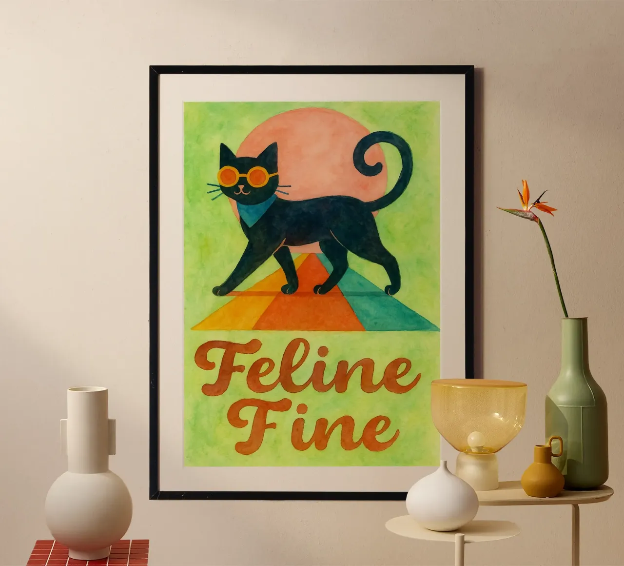 pittura felina di gatto fine carta hahnemühle da Goldend