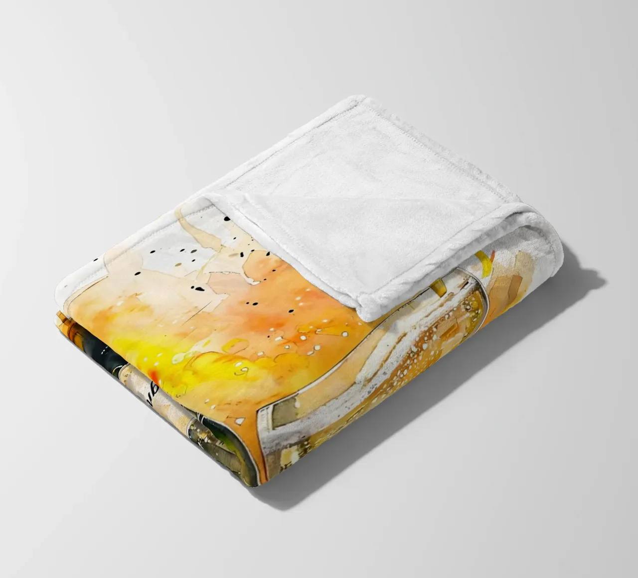 Champagne Bottle and Glass Watercolor Painting fleece blanket by 🥝 KIWI STORE