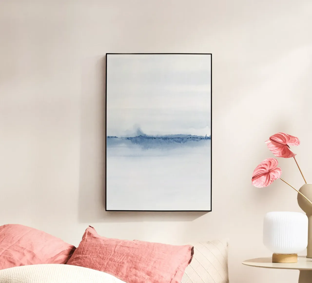 Minimalist blue landscape ditpych 2/2 acrylic glass by NouveauPrints
