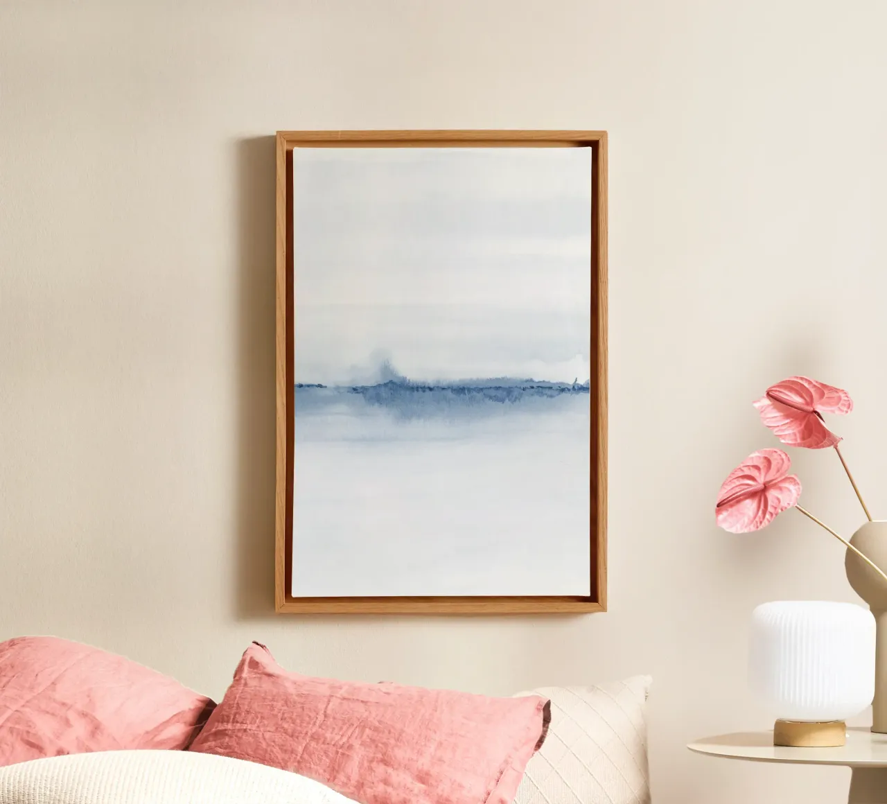 Paesaggio blu minimalista ditpych 2/2 tela con Cornice a cassetta da NouveauPrints