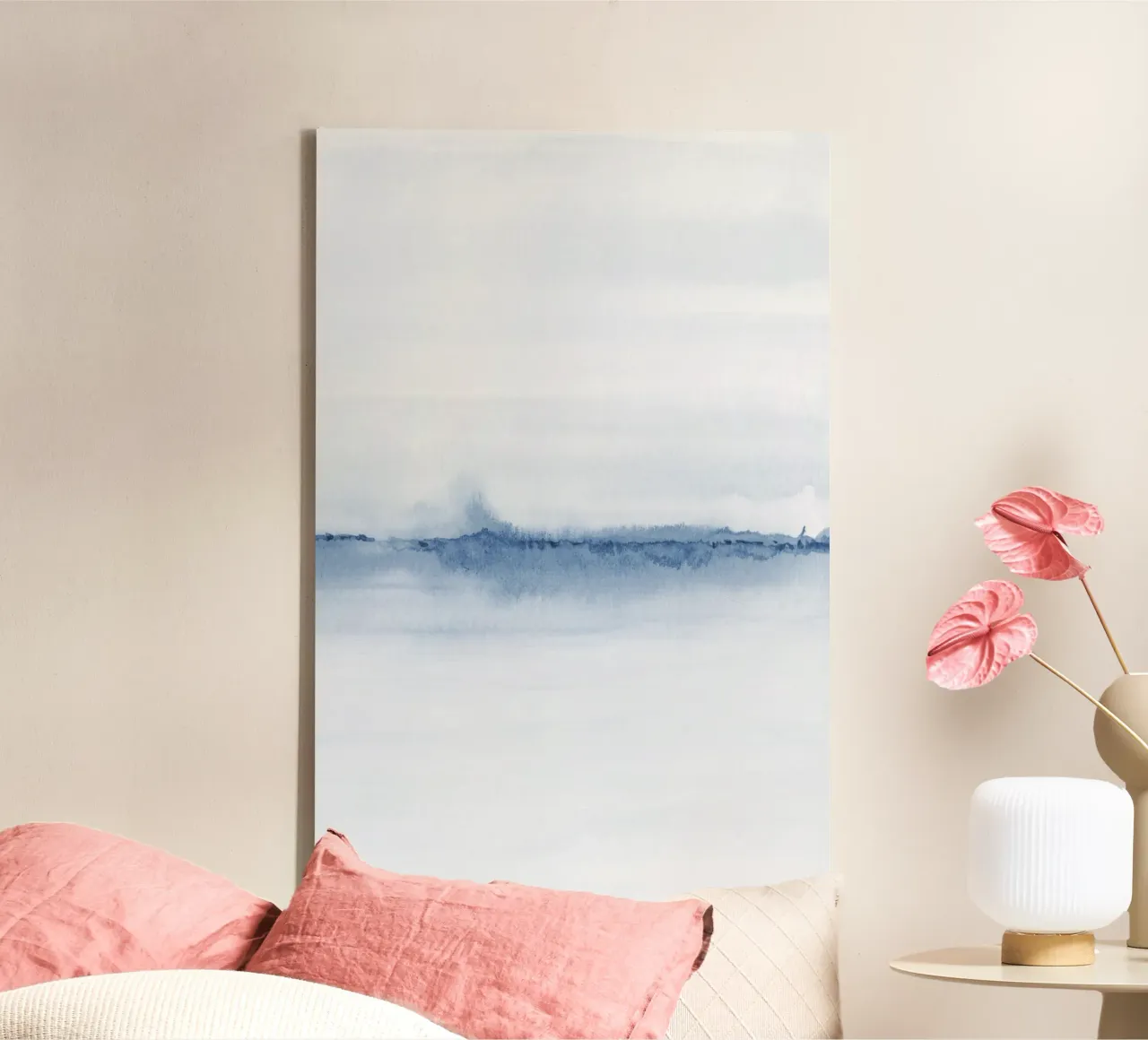 Paesaggio blu minimalista ditpych 2/2 tela con Cornice a cassetta da NouveauPrints