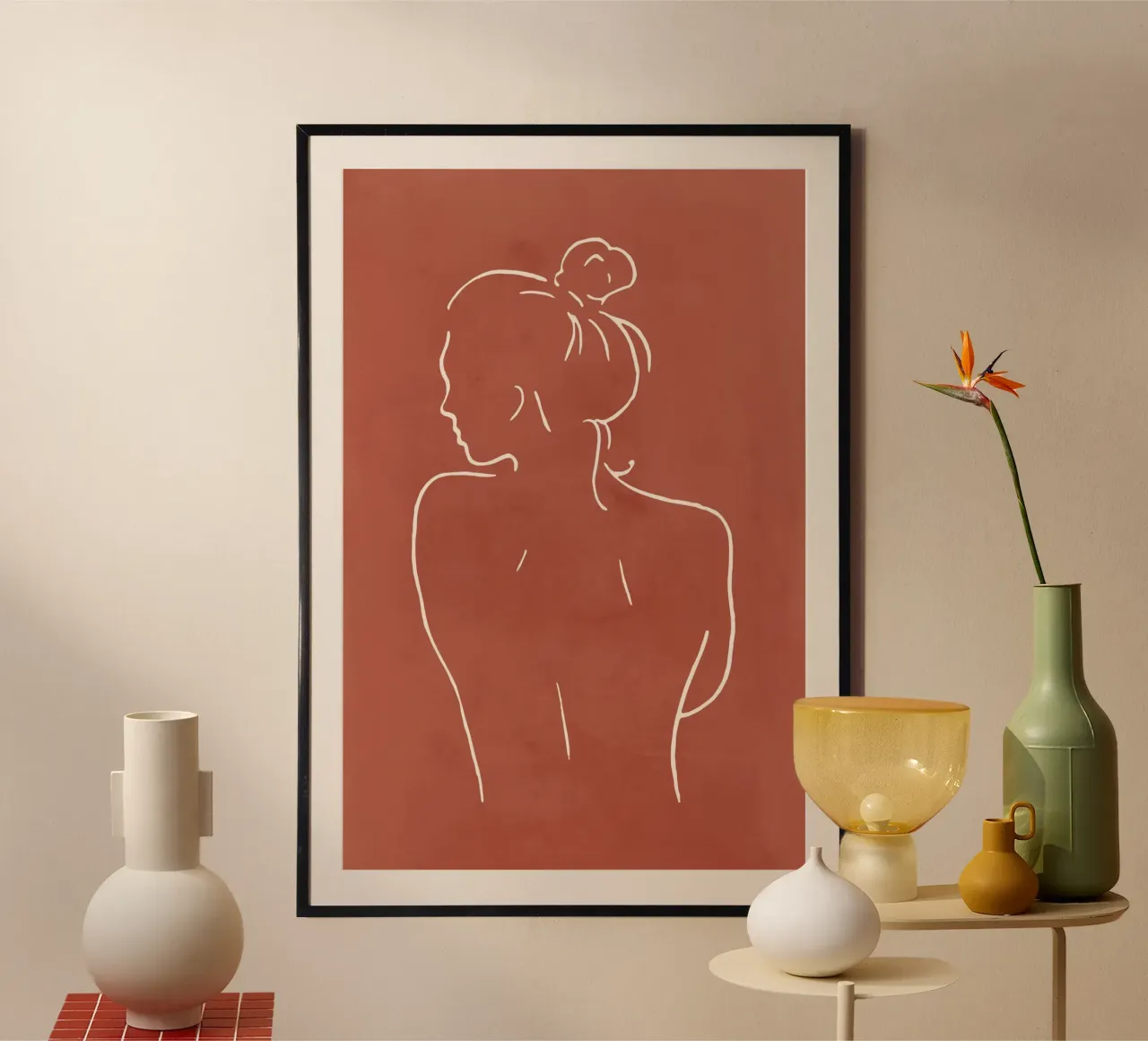 Body Sketch Nº 6 Terracotta poster by NouveauPrints