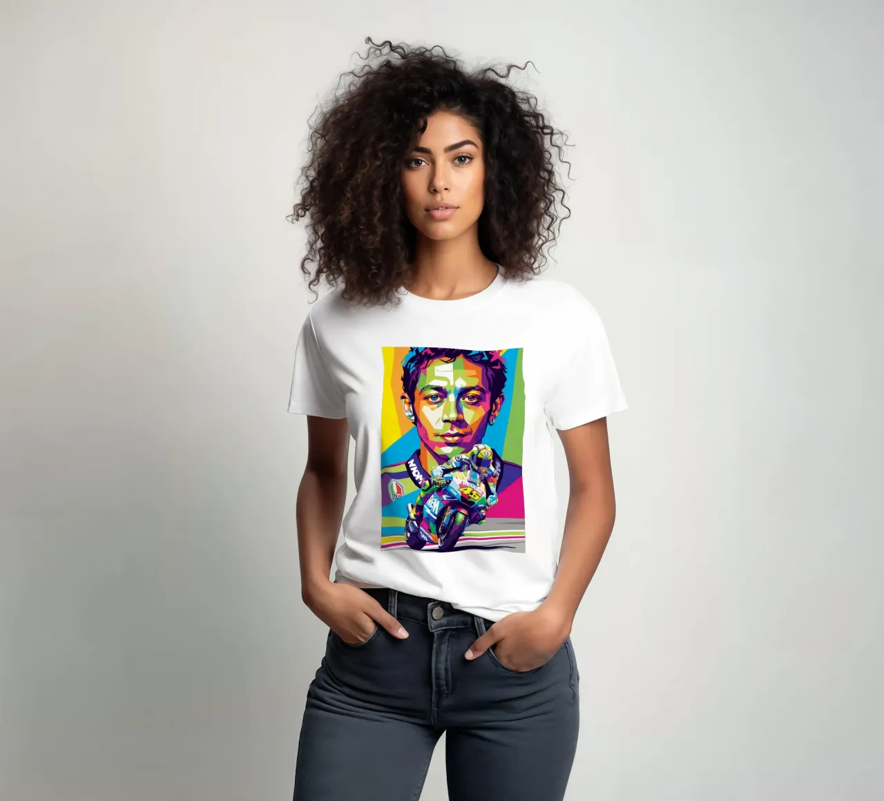 Valentino Rossi - WPAP art style (2) t-shirt da Hantamrata