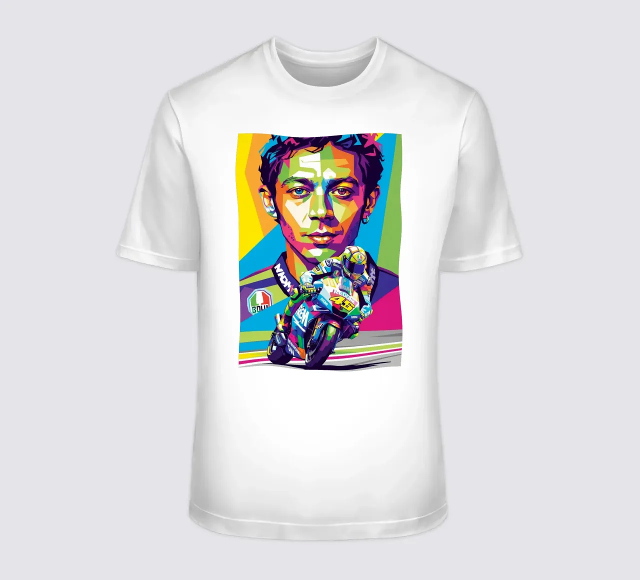 Valentino Rossi - WPAP art style (2) t-shirt da Hantamrata