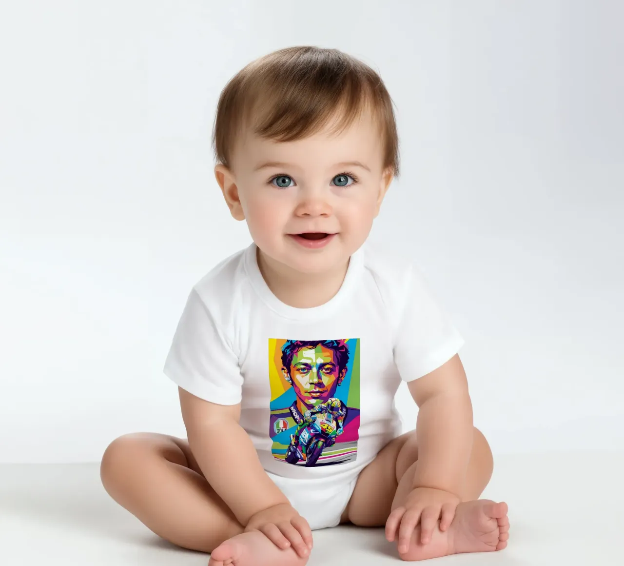 Valentino Rossi - WPAP art style (2) body neonato maniche corte da Hantamrata