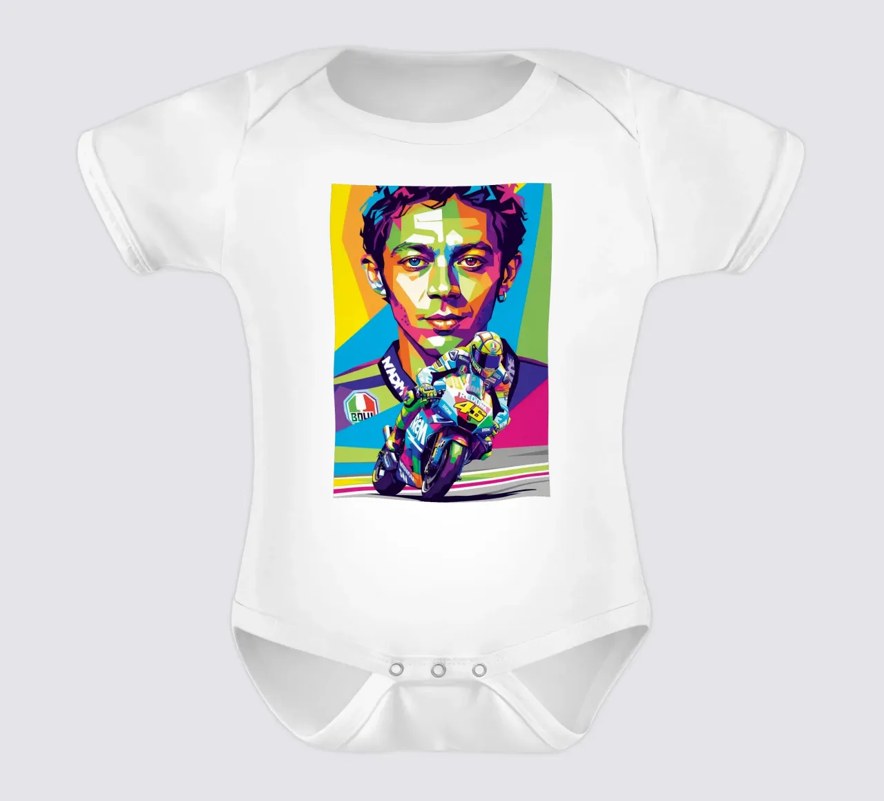 Valentino Rossi - WPAP art style (2) body neonato maniche corte da Hantamrata