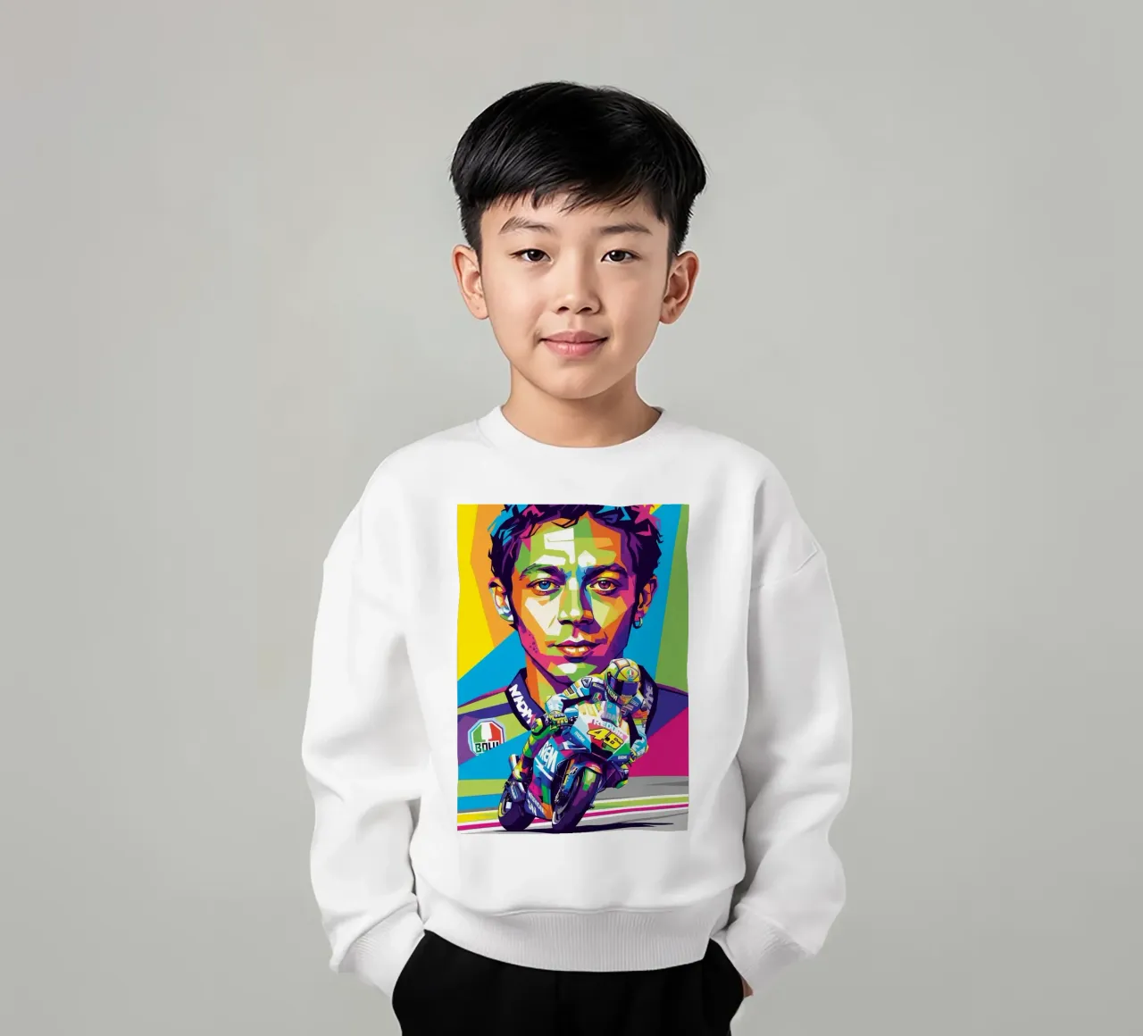 Valentino Rossi - WPAP art style (2) felpa bambino da Hantamrata