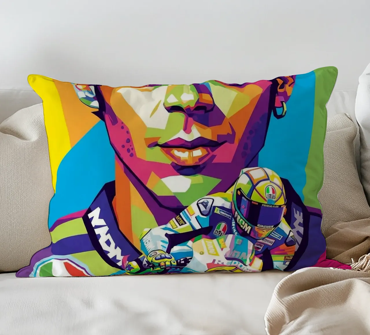 Valentino Rossi - WPAP art style (2) cuscino da Hantamrata