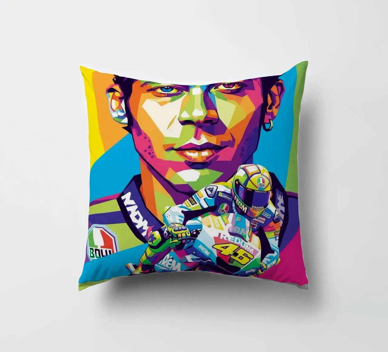 Valentino Rossi - WPAP art style (2) cuscino da Hantamrata