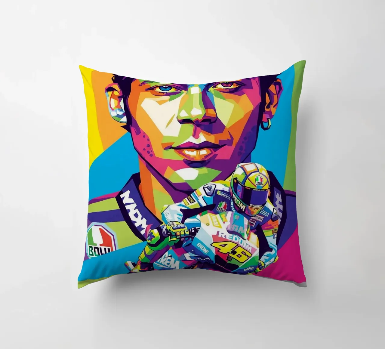 Valentino Rossi - WPAP art style (2) cuscino da Hantamrata