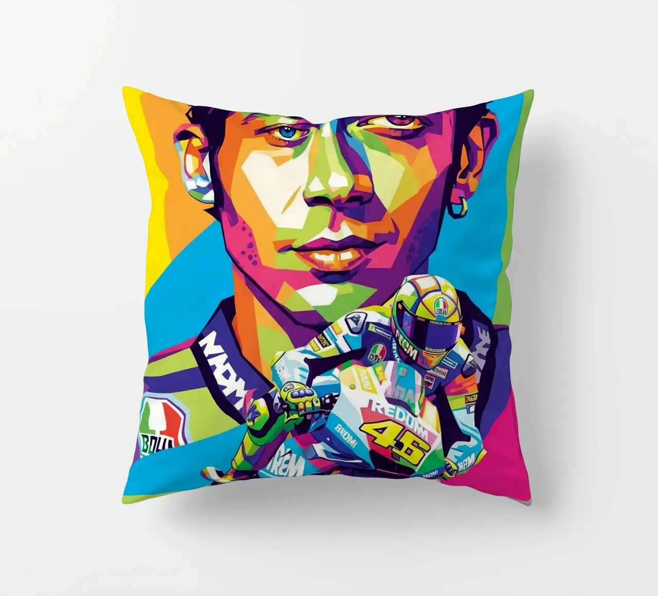 Valentino Rossi - WPAP art style (2) cuscino da Hantamrata