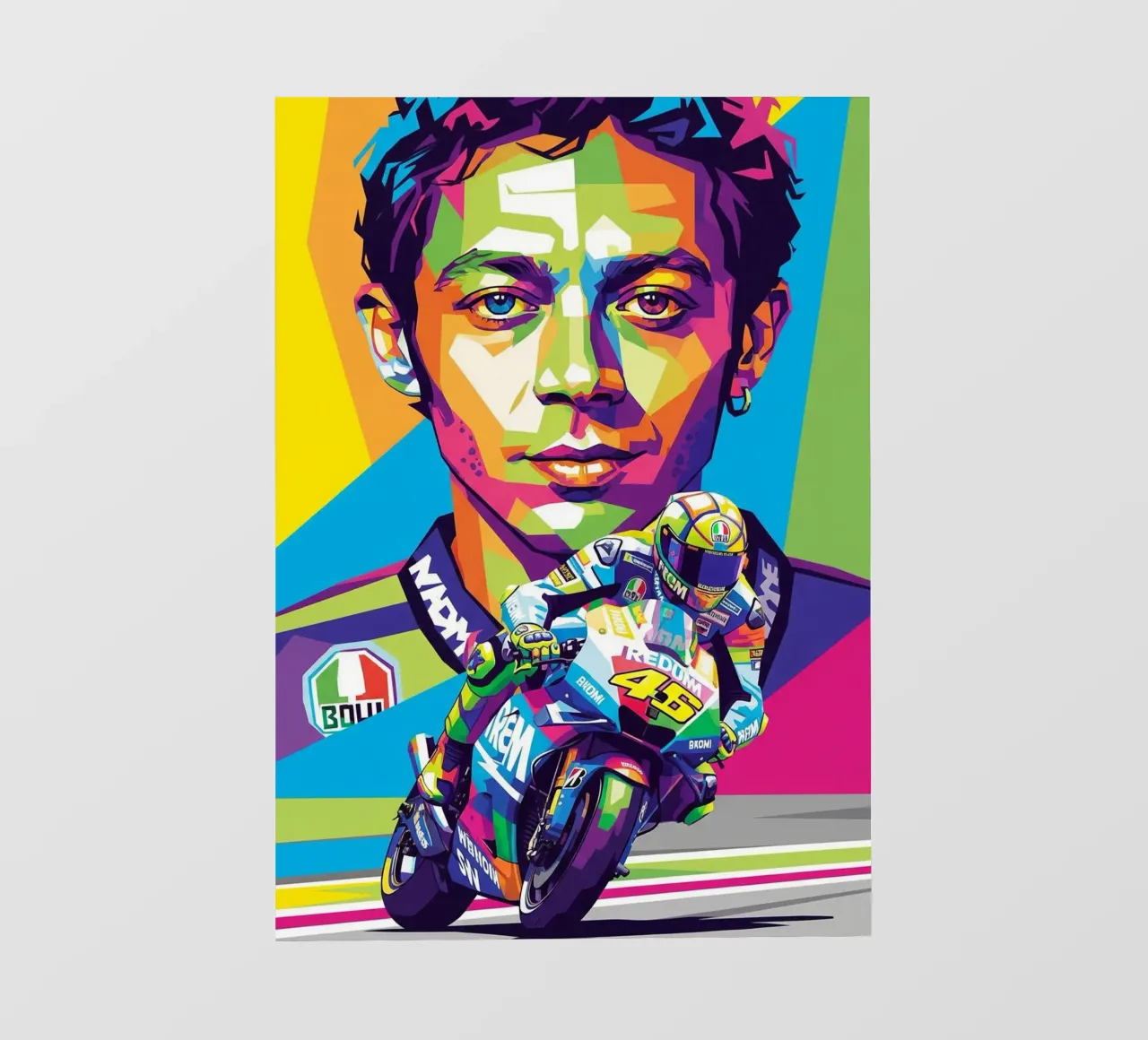 Valentino Rossi - WPAP art style (2) telo in pvc da Hantamrata