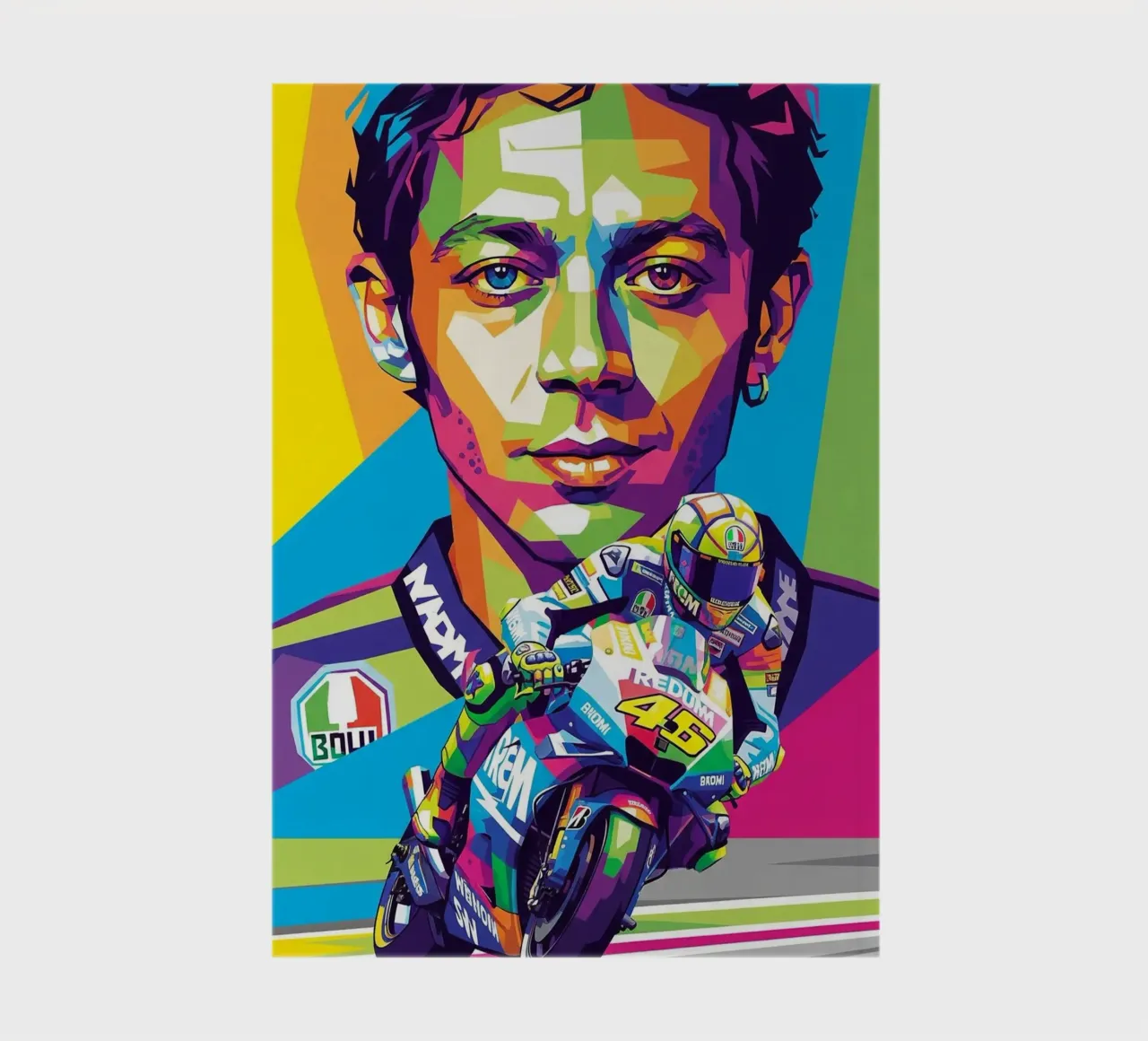 Valentino Rossi - WPAP art style (2) notebook by Hantamrata