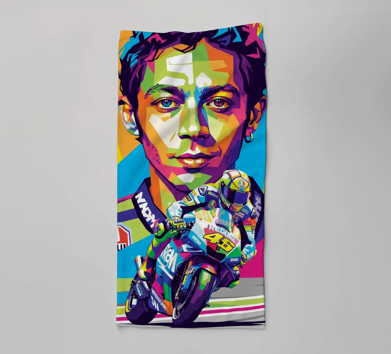Valentino Rossi - WPAP art style (2) asciugamano da bagno da Hantamrata