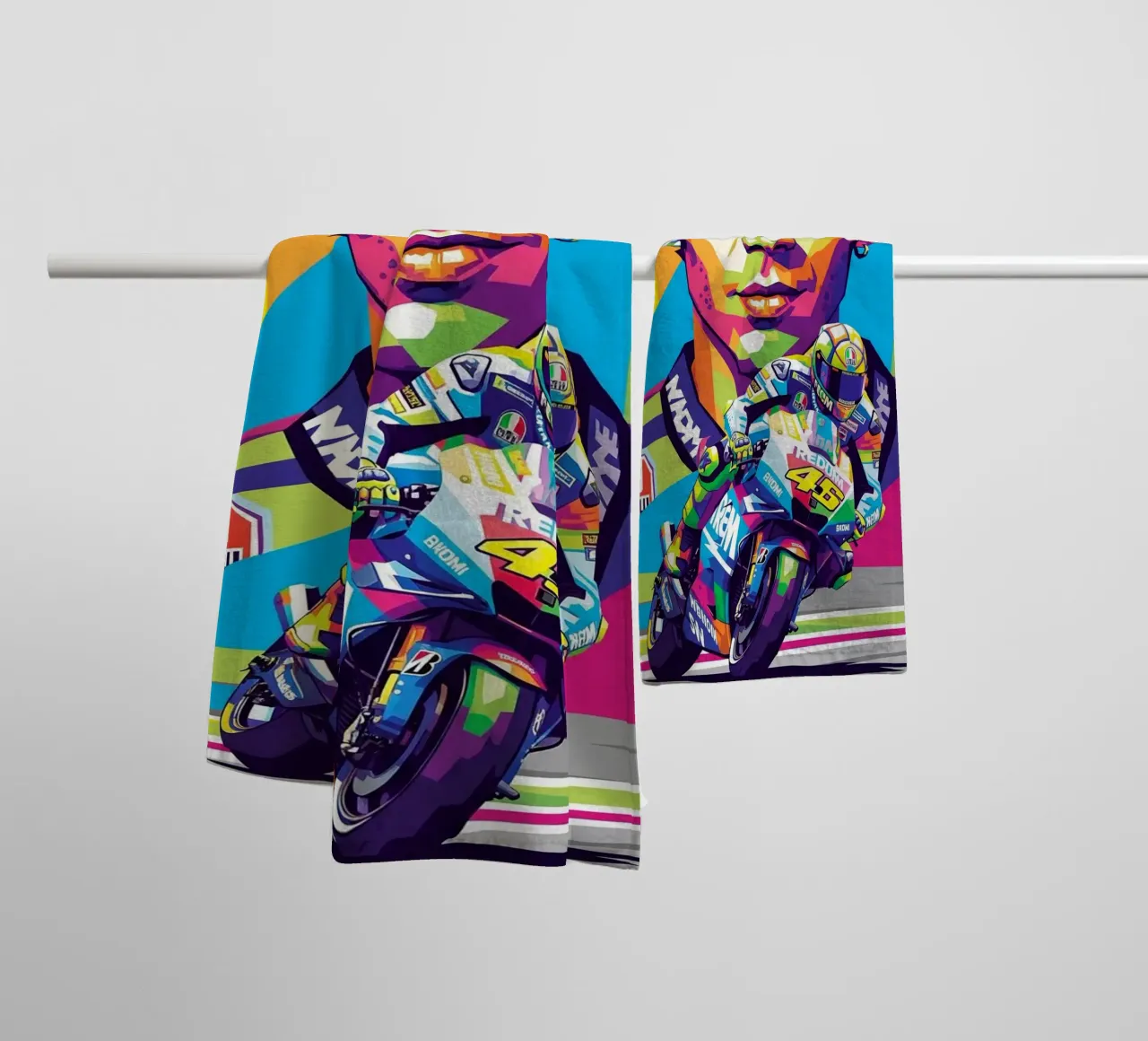 Valentino Rossi - WPAP art style (2) asciugamano da bagno da Hantamrata