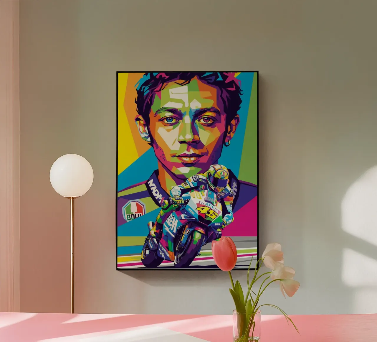 Valentino Rossi - WPAP art style (2) plexiglass da Hantamrata