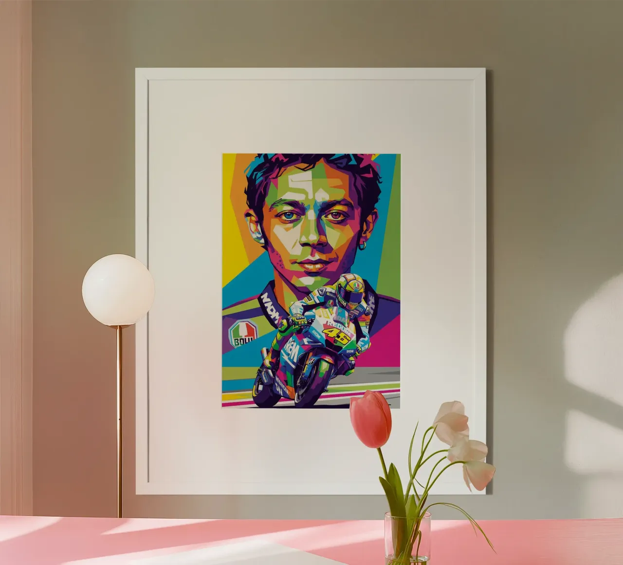 Valentino Rossi - WPAP art style (2) carta hahnemühle da Hantamrata