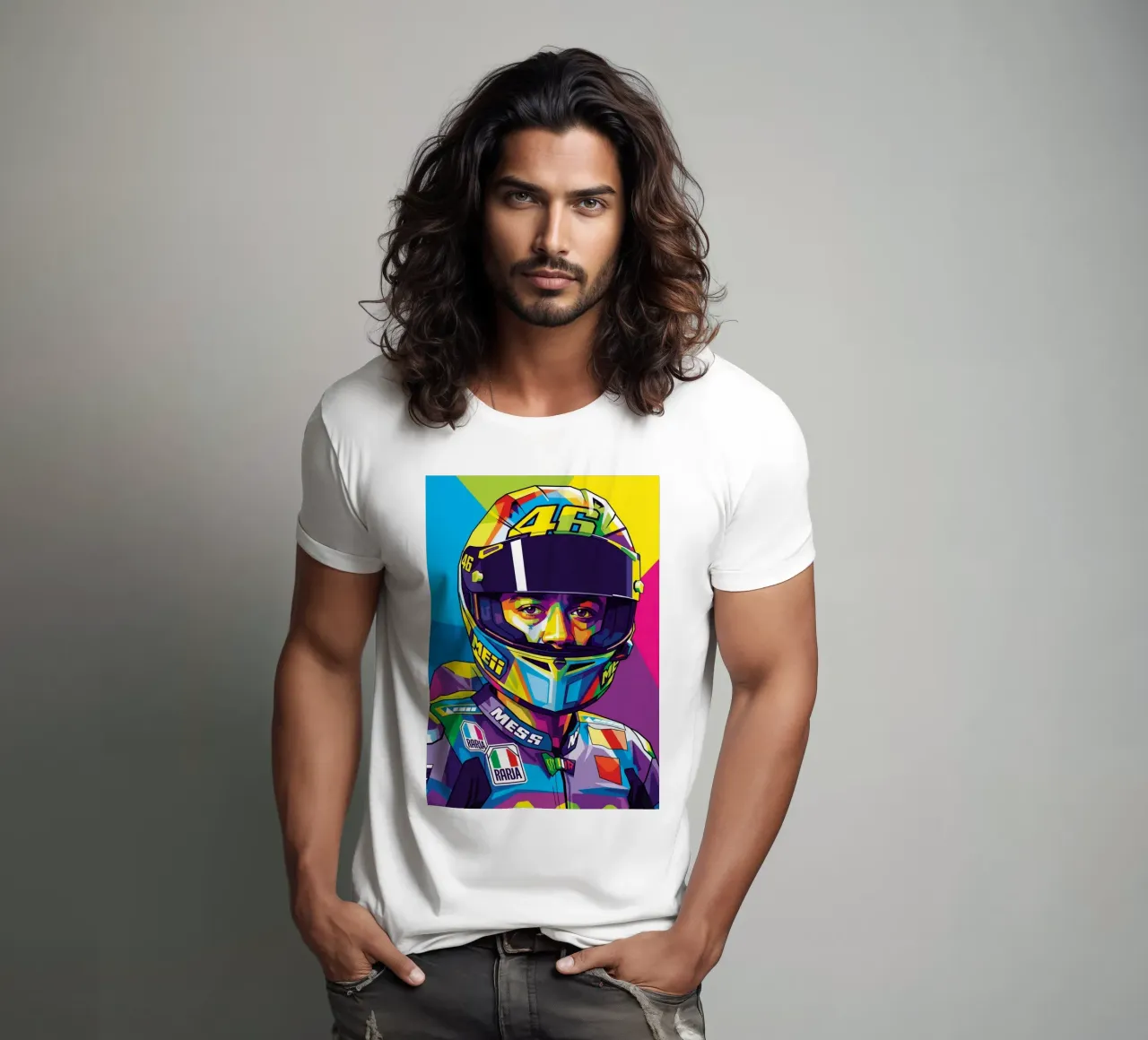 Valentino Rossi - WPAP art style (3) t-shirt da Hantamrata
