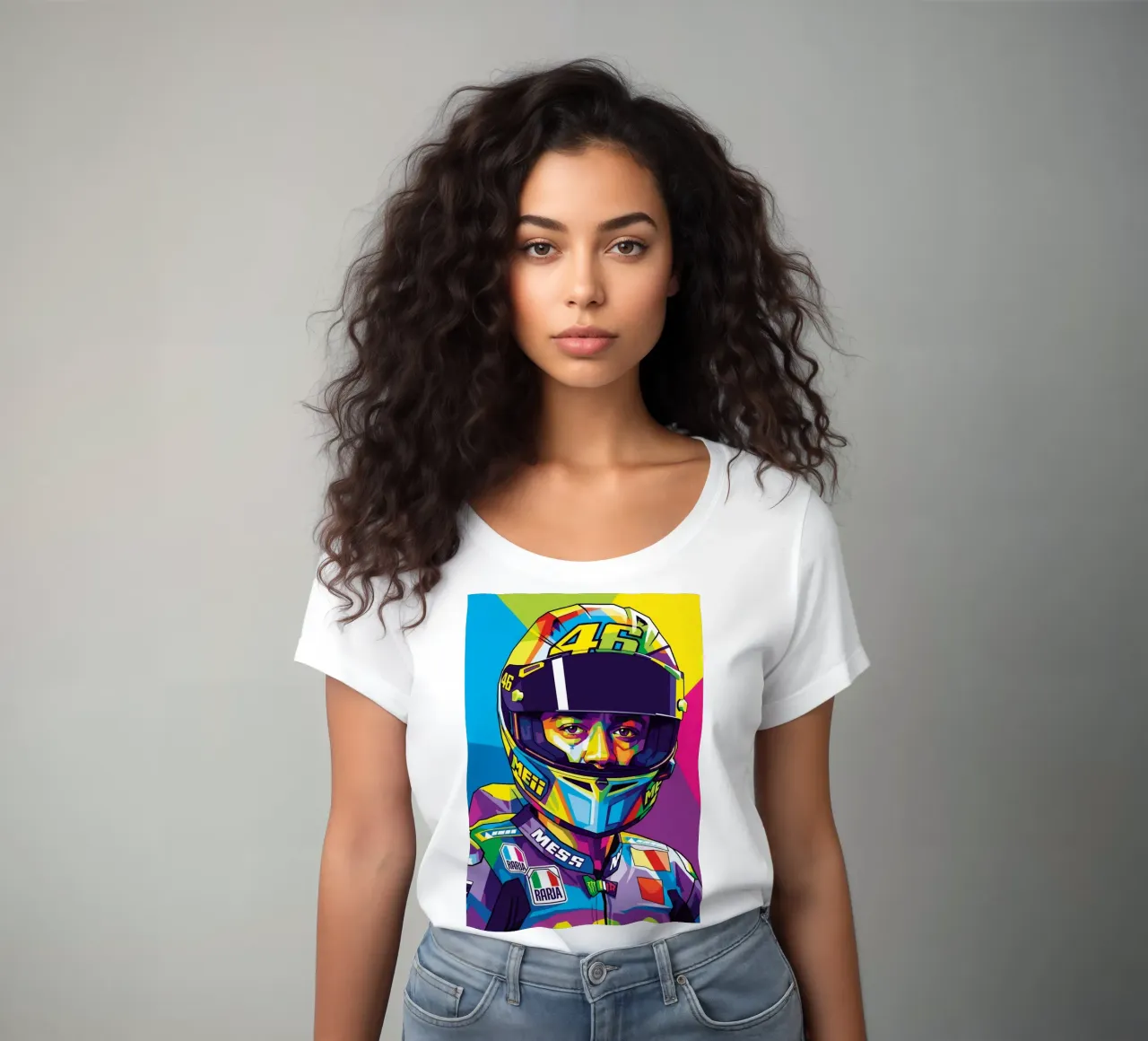 Valentino Rossi - WPAP art style (3) t-shirt da donna da Hantamrata