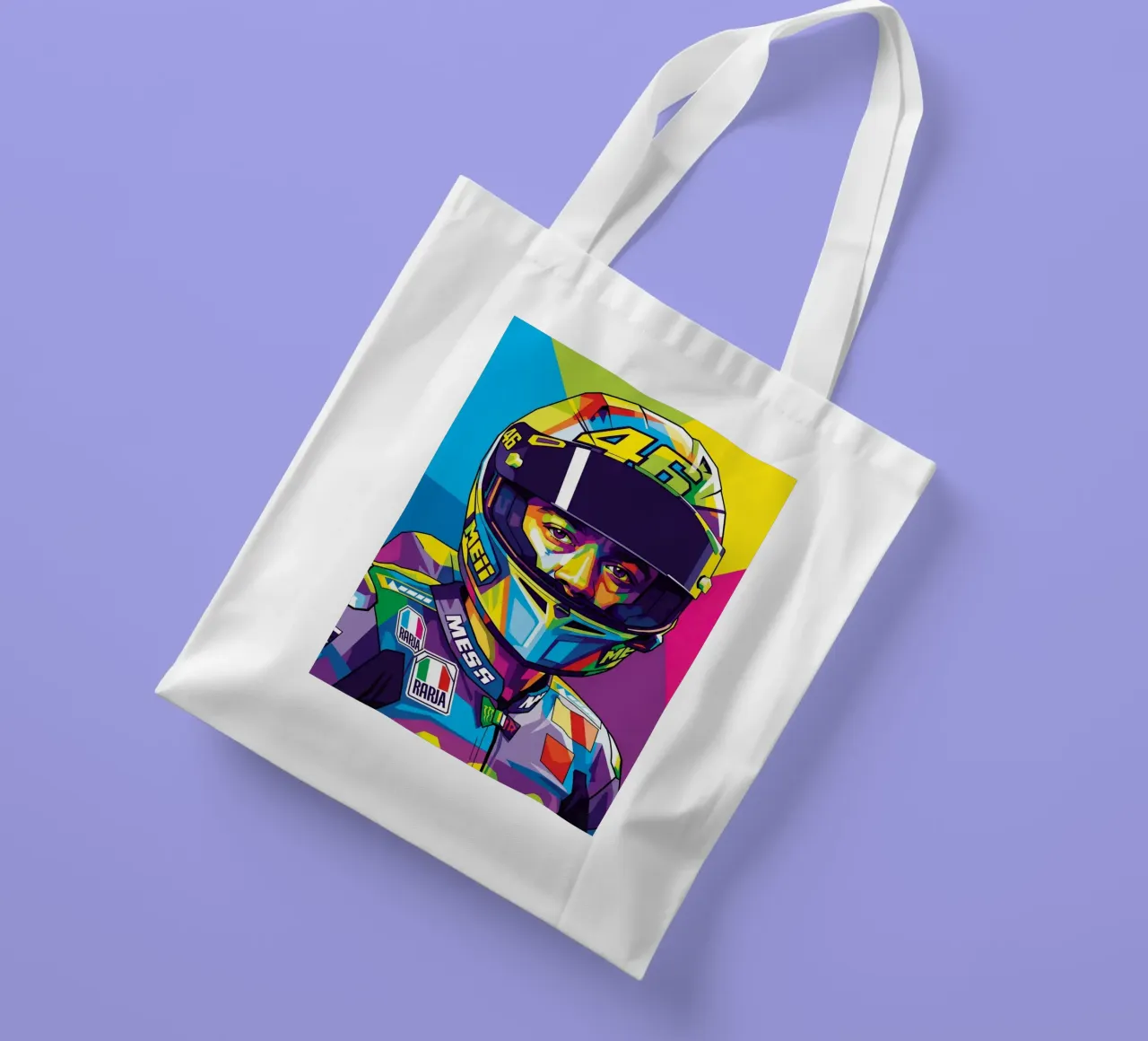 Valentino Rossi - WPAP art style (3) borsa in juta da Hantamrata