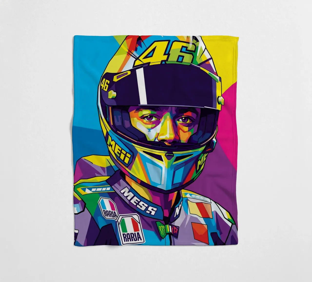 Valentino Rossi - WPAP art style (3) coperta in pile da Hantamrata