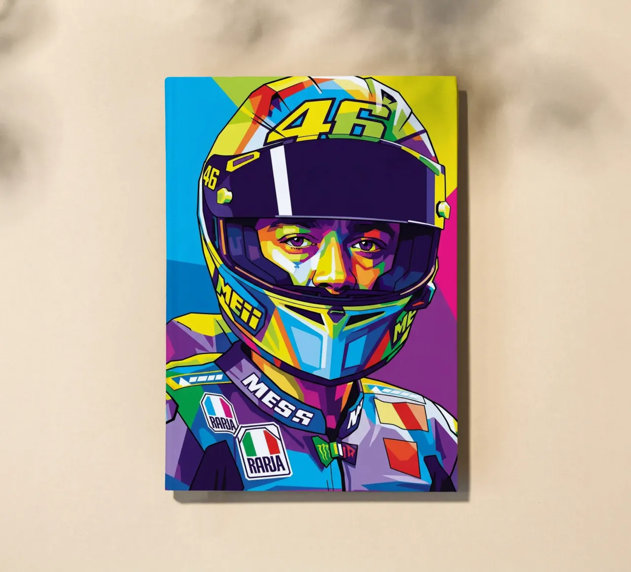 Valentino Rossi - WPAP art style (3) notebook by Hantamrata