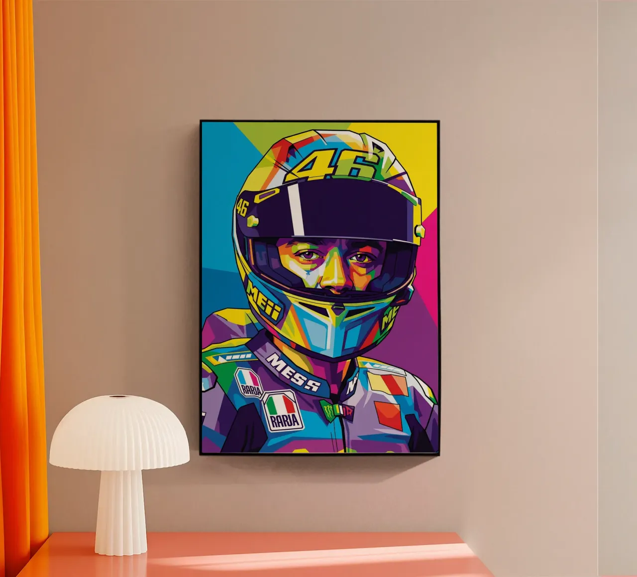 Valentino Rossi - WPAP art style (3) plexiglass da Hantamrata