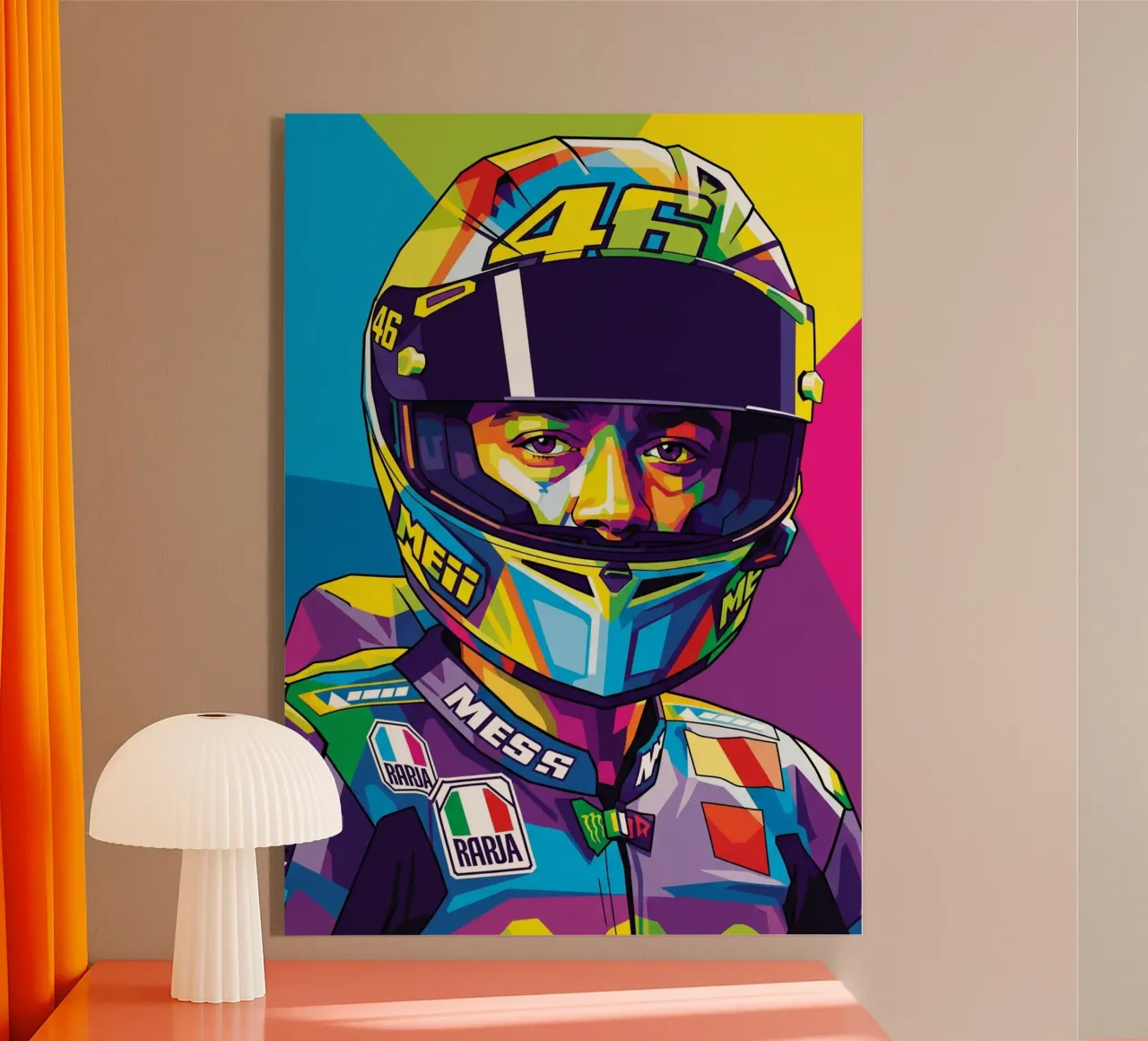 Valentino Rossi - WPAP art style (3) plexiglass da Hantamrata