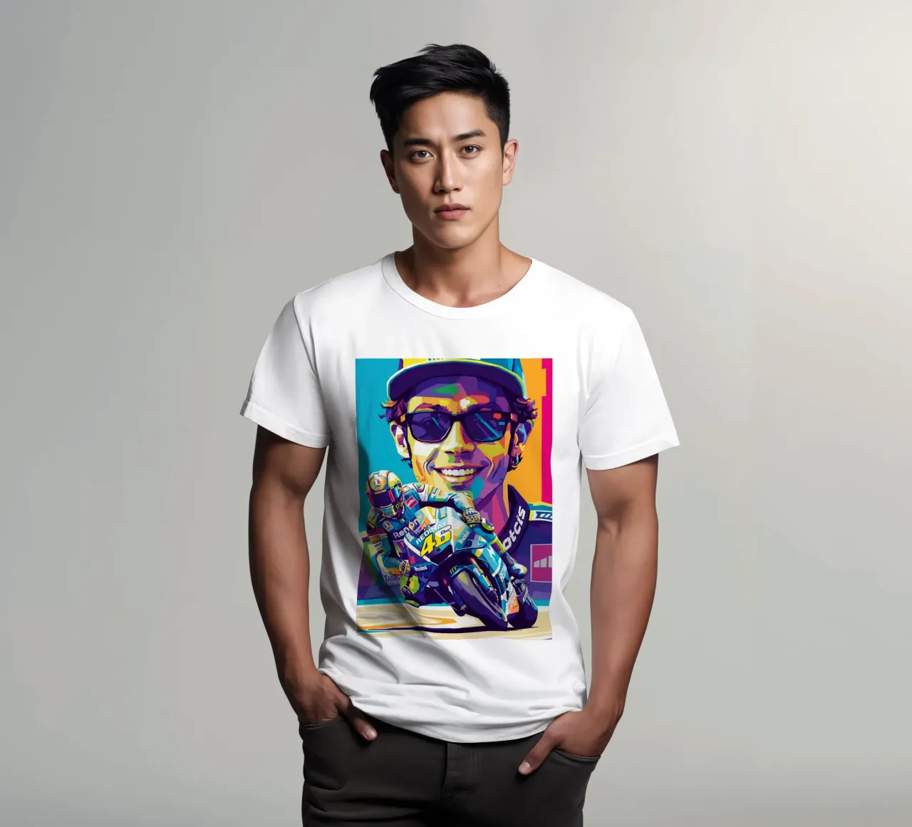 Valentino Rossi - WPAP art style (4) t-shirt da Hantamrata