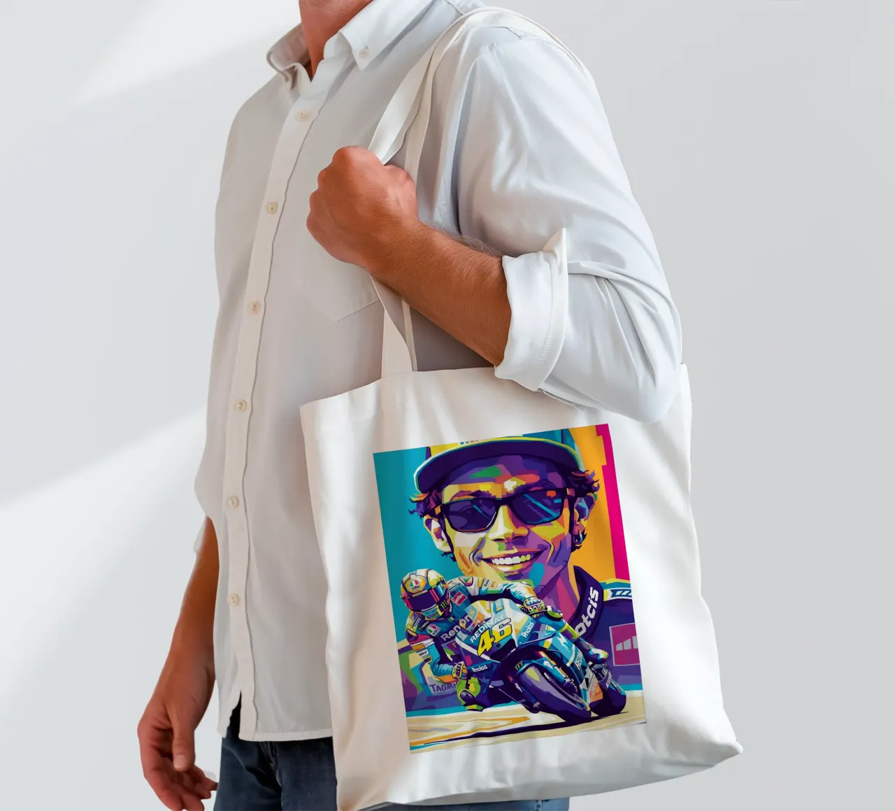 Valentino Rossi - WPAP art style (4) borsa in juta da Hantamrata