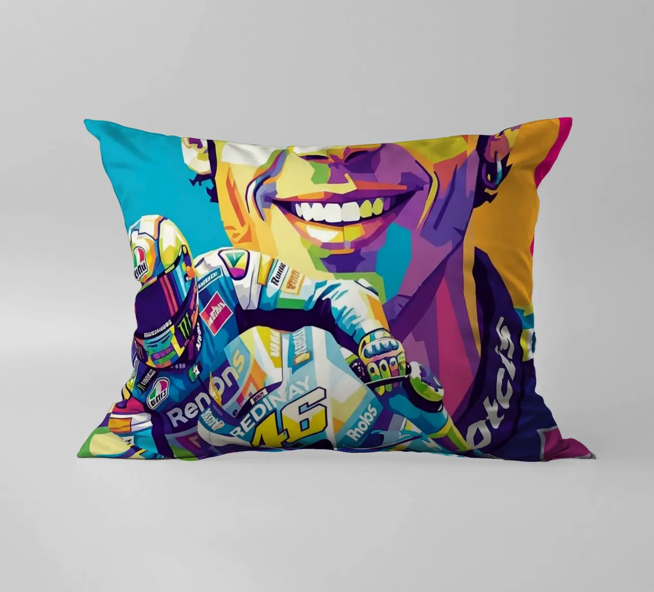 Valentino Rossi - WPAP art style (4) cuscino da Hantamrata
