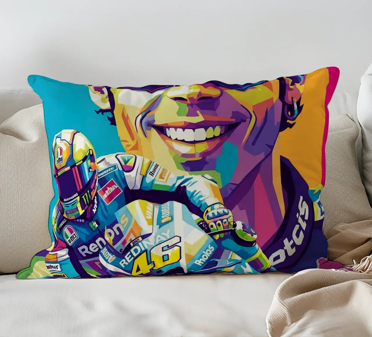 Valentino Rossi - WPAP art style (4) cuscino da Hantamrata