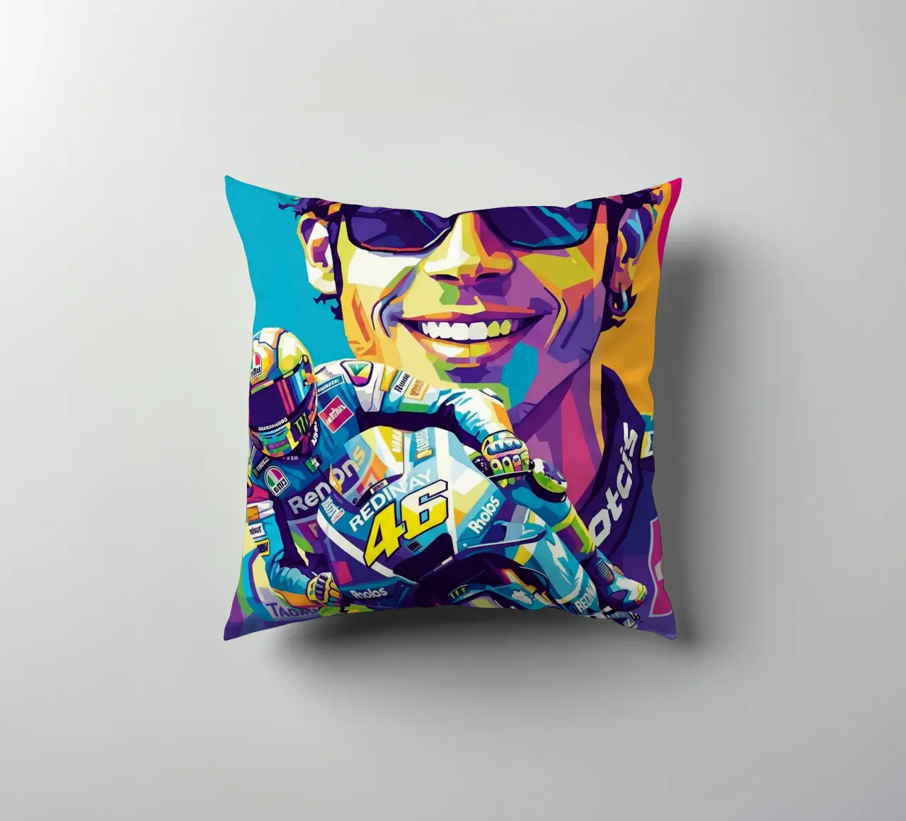 Valentino Rossi - WPAP art style (4) cuscino da Hantamrata