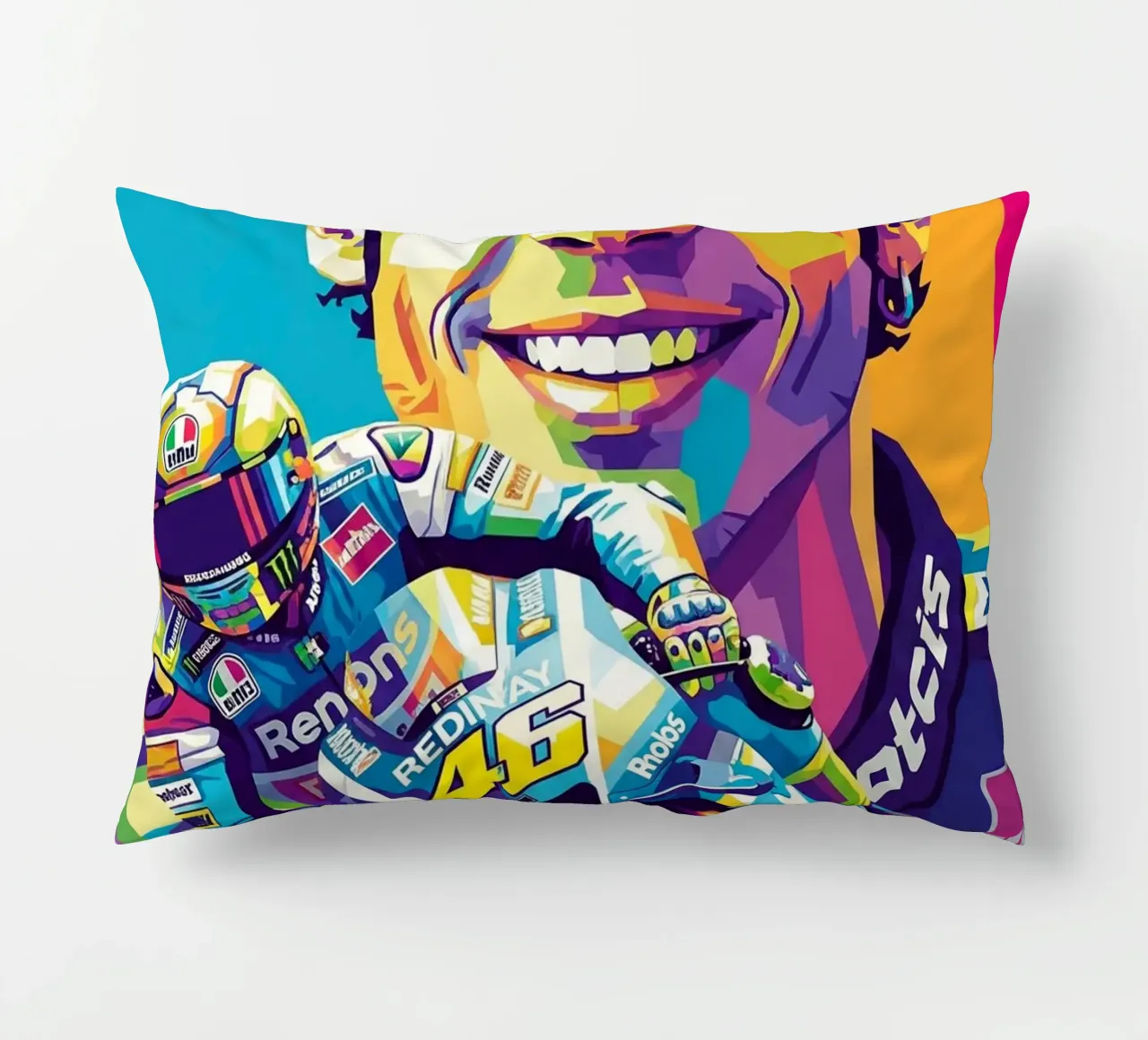 Valentino Rossi - WPAP art style (4) cuscino da Hantamrata
